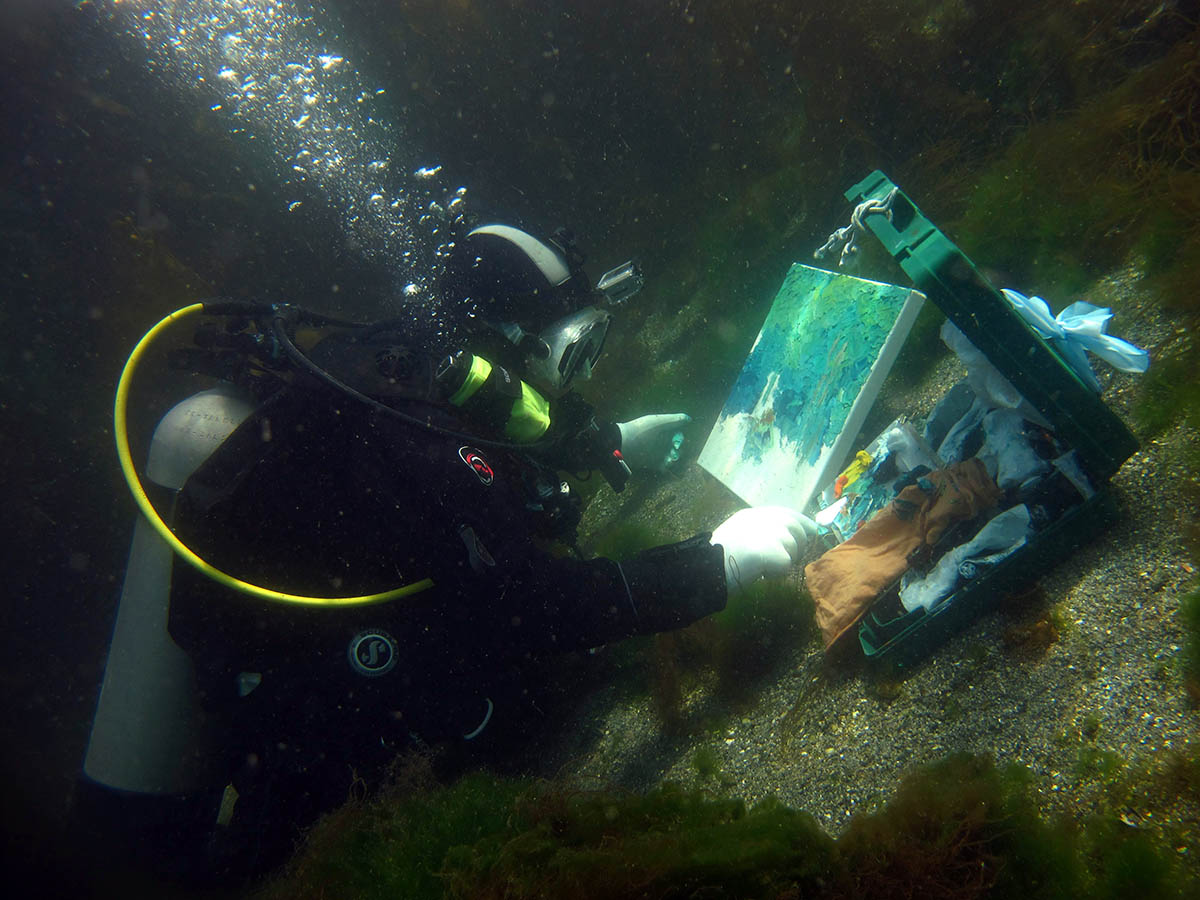 Pintando bajo el mar